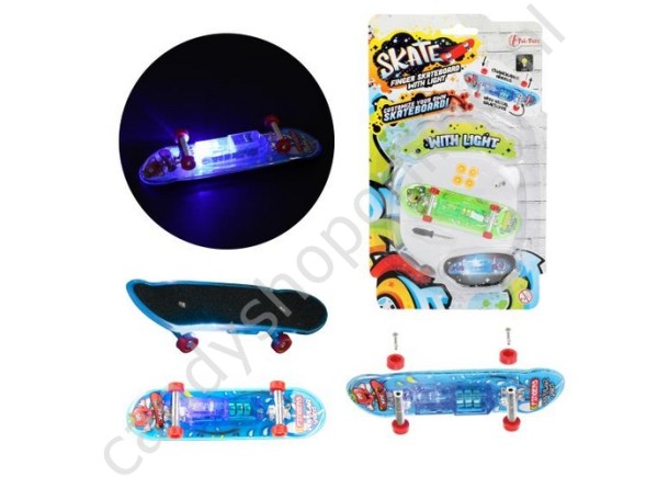 Vingerskateboard+Licht met snoepzak