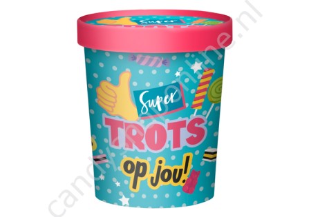 Candy bucket Super TROTS op jou 500gr.