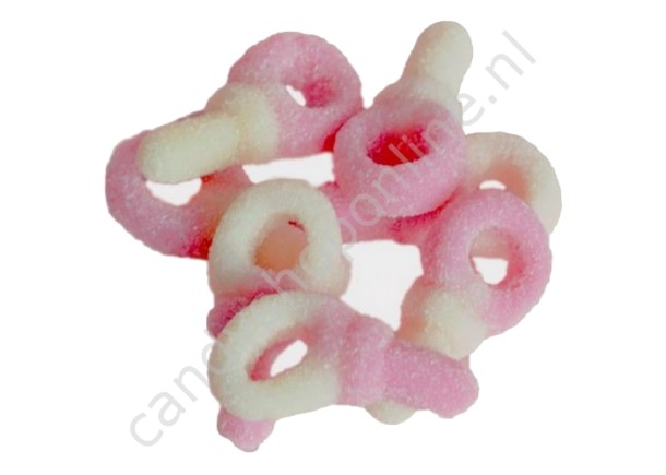 Baby Speentjes roze/wit 250gr.