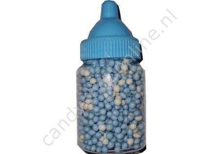 Babyflesje Muisjes blauw/wit